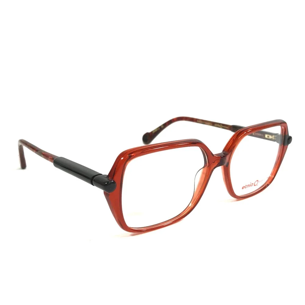 Etnia Barcelona Eyeglasses Frames SIMA OG Orange Black Dark Clear 52-15-138